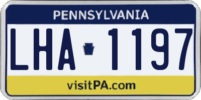PA license plate LHA1197