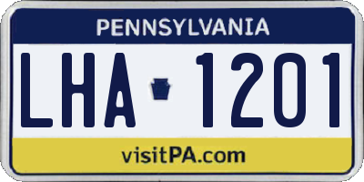 PA license plate LHA1201