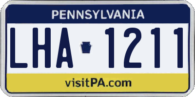 PA license plate LHA1211