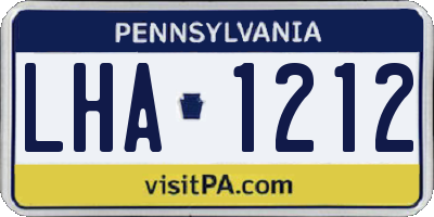 PA license plate LHA1212