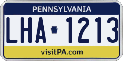 PA license plate LHA1213