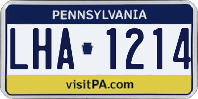 PA license plate LHA1214