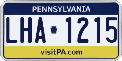 PA license plate LHA1215