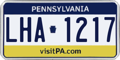 PA license plate LHA1217