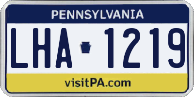 PA license plate LHA1219
