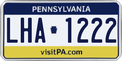 PA license plate LHA1222