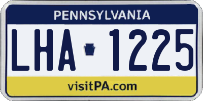 PA license plate LHA1225