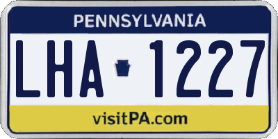 PA license plate LHA1227