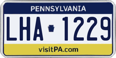 PA license plate LHA1229