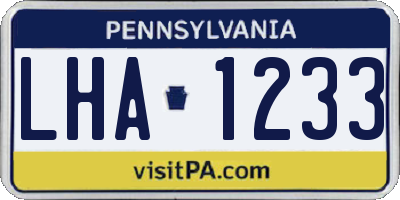 PA license plate LHA1233
