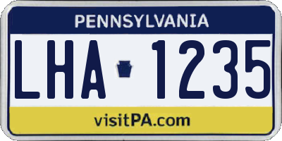 PA license plate LHA1235