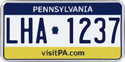 PA license plate LHA1237