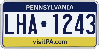 PA license plate LHA1243