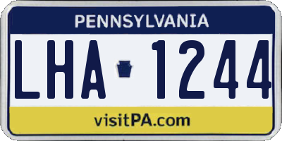 PA license plate LHA1244