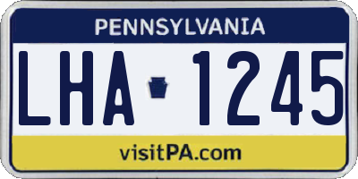 PA license plate LHA1245