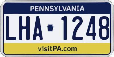 PA license plate LHA1248