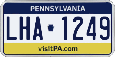 PA license plate LHA1249