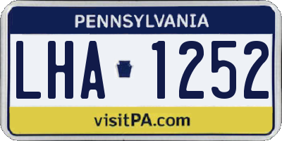 PA license plate LHA1252