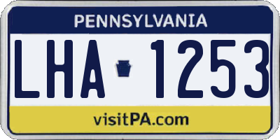 PA license plate LHA1253