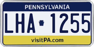 PA license plate LHA1255