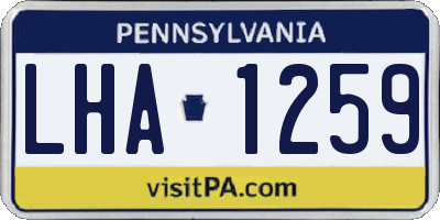 PA license plate LHA1259