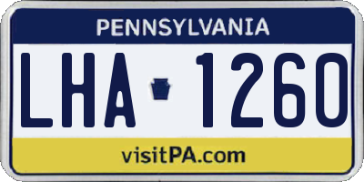 PA license plate LHA1260