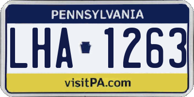 PA license plate LHA1263