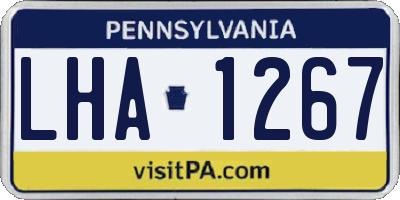 PA license plate LHA1267