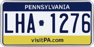 PA license plate LHA1276