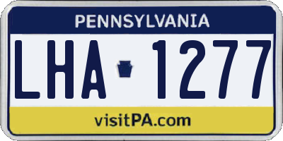 PA license plate LHA1277