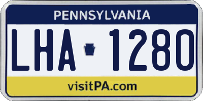 PA license plate LHA1280