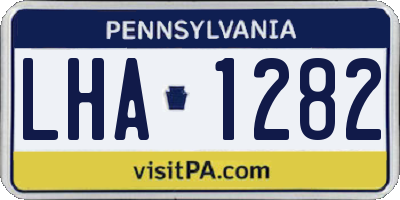 PA license plate LHA1282