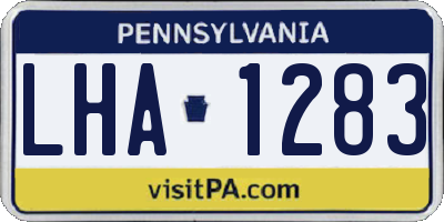 PA license plate LHA1283