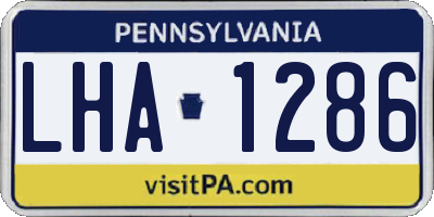 PA license plate LHA1286