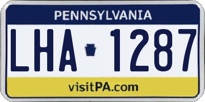 PA license plate LHA1287