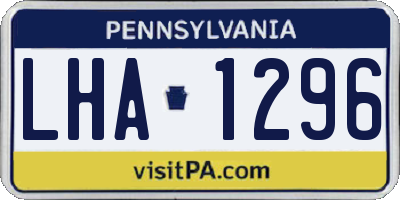 PA license plate LHA1296