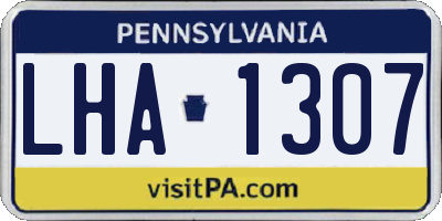 PA license plate LHA1307