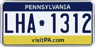 PA license plate LHA1312