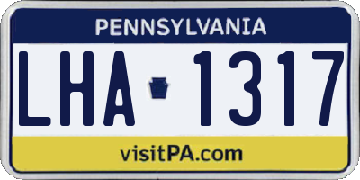 PA license plate LHA1317