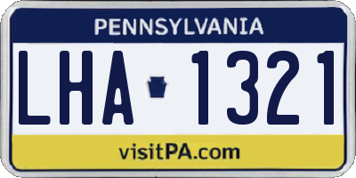 PA license plate LHA1321