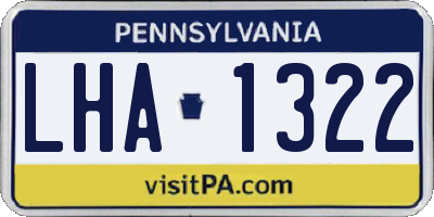 PA license plate LHA1322