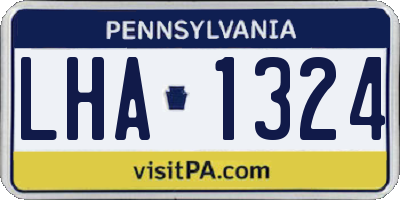 PA license plate LHA1324