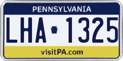 PA license plate LHA1325