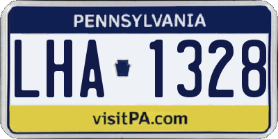 PA license plate LHA1328