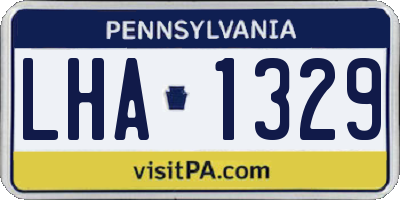 PA license plate LHA1329