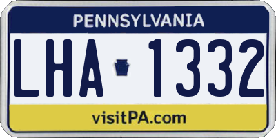 PA license plate LHA1332