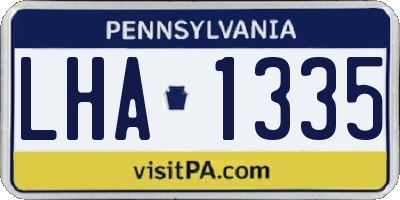 PA license plate LHA1335