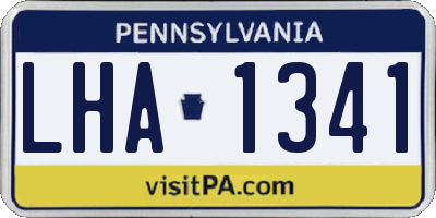 PA license plate LHA1341