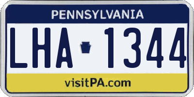 PA license plate LHA1344