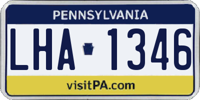 PA license plate LHA1346